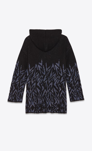 Boomerang jacquard baja hoodie with diamanté